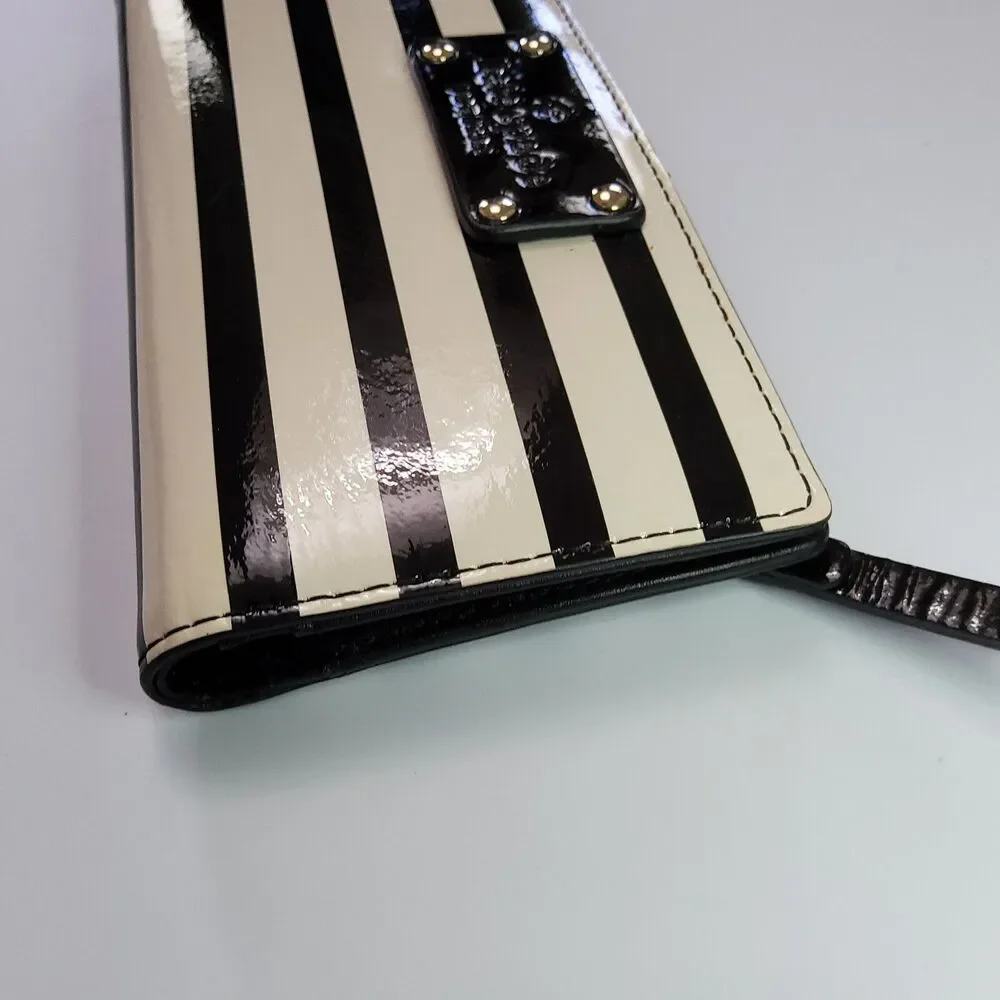 Kate Spade NY Striped Patent Bifold Snap Wallet